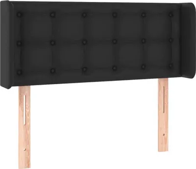 Obrázok produktu pre vidaXL Čelo postele s ušami čierne 93x16x78/88 cm Imitácia kože