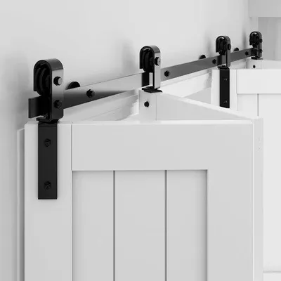 Image de Kit de charnières de porte en acier inoxydable, noir, 2 pièces