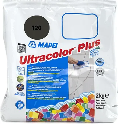 Produktbild von Fugenmörtel Fliese Mapei Ultracolor Plus 120 Grau | 2kg-Sack | m²/s | 2kg-Sack | m²/s