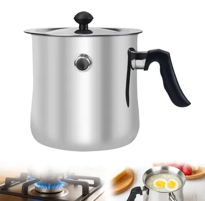 Milchtopf 1,5 l, doppelwandig, Edelstahl, mit Deckel und Pfeife, Induktion