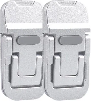 Imagen del producto de Soporte para portátil - Soporte plegable para portátil - Superficie de trabajo ergonómica - Fabricado en aleación de zinc - 6 x 3 cm - Plateado