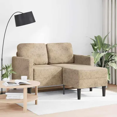 Zdjęcie produktu dla vidaXL 2-osobowa sofa z szezlongiem w kształcie litery L, jasnoszara, 125 cm, imitacja skóry