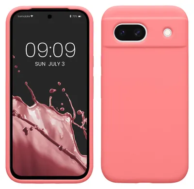 Produktbild von kwmobile Handyhülle für Google Pixel 8a Hülle, für Pixel 8a Case - Hülle Silikon - kabelloses Laden - Pastell Koralle
