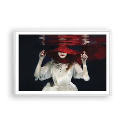 Produktbild von Gerahmtes Poster - Weißer Rahmen - Mädchen Rot Hut - 91,5x61 cm - Wand Bild - Wanddeko - Wandbilder - Kunstposter - Wandposter - Bilderrahmen - Bilder - Kunstdruck - Wandbild - P2WAA91x61-4305