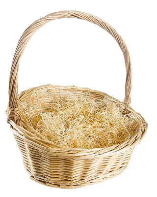 Produktbild von Kobolo Geschenkkorb Präsentkorb mit Holzwolle aus geflochtener Weide - Gr 1 34x28x11,50/36 cm Henkelkorb Korb