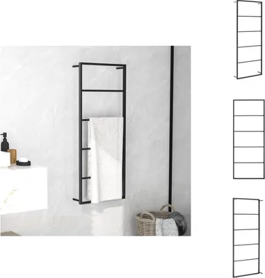 Obrázok produktu pre vidaXL Stojan na uteráky čierny 45x10x115 cm oceľ - Stojan na uteráky