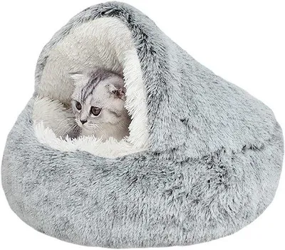 Produktbild von Kuschel Katzenbett, waschbar, grau, M (50 cm), beruhigend