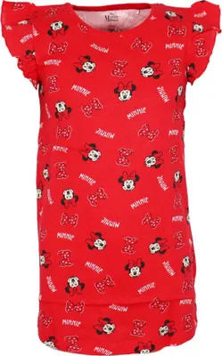 Produktbild von Disney Minnie Maus kurzarm Schlafshirt Nachthemd Schlafkleid – Rot / 110/116
