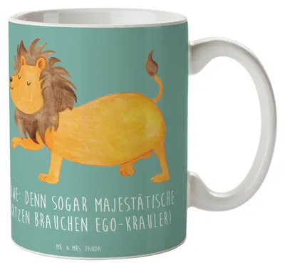 Produktbild von Mr. & Mrs. Panda Tasse Majestätischer Löwe - Meeresbrise - Geschenk, Tierkreiszeichen, August Geburtstag, Kaffeetasse, Sternzeichen, Horoskop, Geschenke, Teetasse, Becher