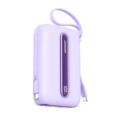 Produktbild von Joyroom Quick Charge 22,5 W Mini-Powerbank mit Doppelkabeln 20000 mAh - Lila