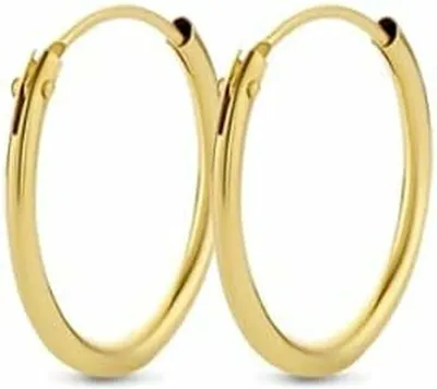 Produktbild von New bling 9NB-0562 Zilveren Oorringen - 18 mm - ronde buis - scharnier - Goudkleurig