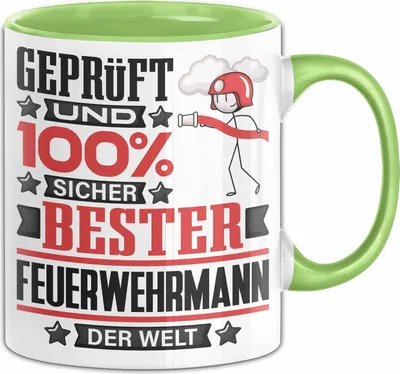 Produktbild von Feuerwehrmann Geschenk Lustiger Spruch für Feuerwehrmann Geschenkidee Bester Feuerwehrmann Der Welt (Grün)