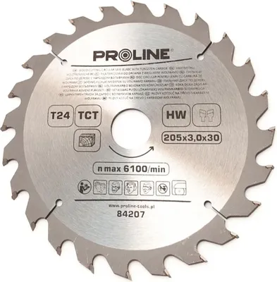Image de Molette à bois en carbure 205 mm, 24 dents, Proline