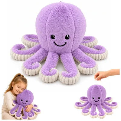 Produktbild von Plüsch-Oktopus, Kuscheltier mit elastischen Tentakeln, lila, 50 cm