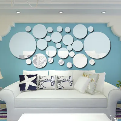 Produktbild von 26pcs / set Acrylpolka-Punkt-Wand-Spiegel-Aufkleber-Raum-Schlafzimmer-Kueche-Badezimmer-Stock-Abziehbild-Haus-Partei-Dekoration-Dekor-Kunst-Wandaufkleber DIY Abziehbild-Kunst-Abziehbild-Raum-Dekoration