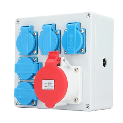 Produktbild von Industrie-Steckdosenbox,Industrie-EU-Steckdose,CEE-Wandsteckdose,Tragbare Steckdose Stromverteiler,Wasserdichte Steckdosenbox,Steckdosenbox