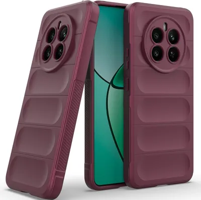 Produktbild von Handyhülle für Realme 12+ Weich TPU Silikon Stossfest Anti-rutsch Hülle bordeaux