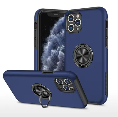 Produktbild von Smartphonica iPhone 11 Pro Max Hülle mit Magnet für Autohalterung und Ringhalterung - Blau