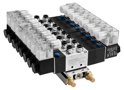 Produktbild von Elektrisches pneumatisches Magnetventil - 8 Anschlüsse - 5-Wege 3-Positionen - Aluminium - 24VDC