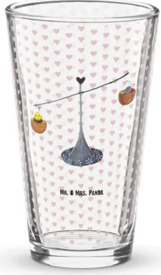 Produktbild von Mr. & Mrs. Panda Glas Sternzeichen Waage - Transparent - Geschenk, Hummel, Trinkglas, Gleichgewicht, Longdrinkglas, Cocktailglas, Biene, Marienkäfer, Tumbler, Bierglas