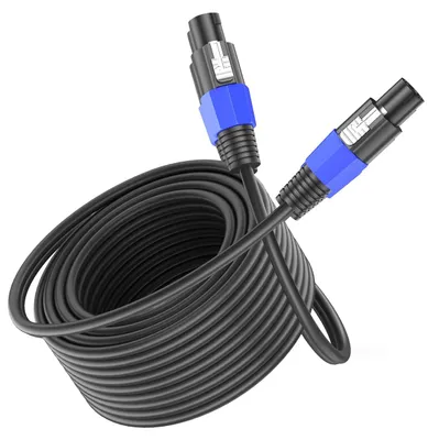 Immagine prodotto di Cavo Speakon da 10 metri, con connettori Speakon, cavo CCA 15AWG a 2 conduttori, per altoparlanti PA