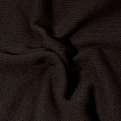 0,25m Bündchen-Stoff gerippt uni 5% Elastan 30/60cm breit Schlauchware Meterware Farbwahl dunkelbraun