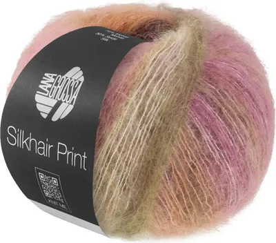 Produktbild von Lana Grossa - Silkhair Print 25g 0434 altrosa orange taupe hellbeige
