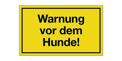 Produktbild von Hinweiszeichen Warnung vor dem Hunde L250xB150mm gelb schwarz Ku.