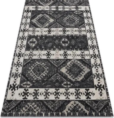 Produktbild von Modern Teppich MUNDO E0651 ethnisch Outdoor beige / schwarz Schwarz 160x220 cm
