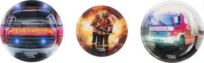 Produktbild von School-Mood Patchies Schulranzen-Zubehör 3er Patchy-Set Firefighters rot
