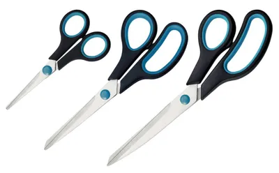 Produktbild von Westcott Easy Grip Scheren 3 Stück Schwarz | Universalscheren mit Komfort-Griff