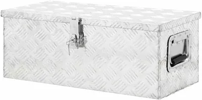 Productafbeelding van Opbergkist Aluminium - Gereedschapskist Toolbox - Opslag Transport - Roestvrij Duurzaam - 70 cm - Zilverkleurig