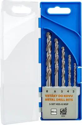 Produktbild von Narex Satz geschliffene Bohrer für Stahl 3, 4, 5, 6, 8 mm HSS-G