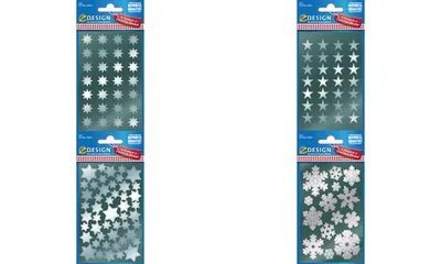 Produktbild von AVERY Zweckform ZDesign Weihnachts-Sticker "Sterne", silber 52810