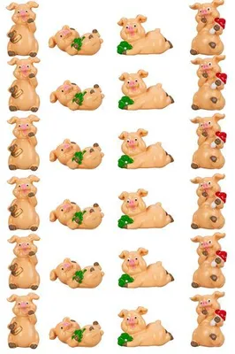 Produktbild von 24 Stück Glücksschweine 2,5-4,5cm Tischdekoration Silvester Glückwünsche Deko