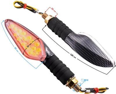 Image de Clignotants universels MRT-090, LED (18 diodes), couleur carbone (marquage E)