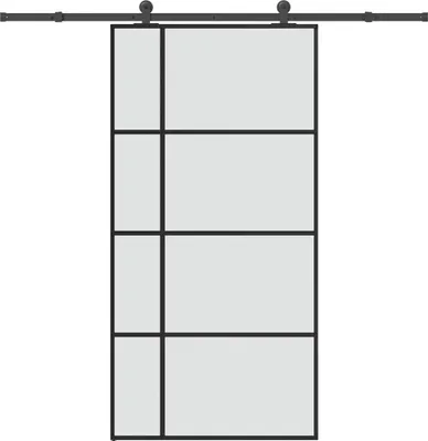 Image de Porte coulissante et kit de quincaillerie 102,5x205cm Verre ESG