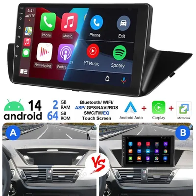 Imagen del producto de Radio para BMW X1 E84 (2010-2015), sistema Android 14, 2DIN, pantalla táctil de 10 pulgadas, GPS, CarPlay, Android Auto, WiFi, Bluetooth, 2GB de RAM, 64GB de almacenamiento, FM/AM