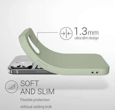 Produktbild von kwmobile Hülle kompatibel mit Apple iPhone 12 / iPhone 12 Pro Hülle - weiches TPU Silikon Case - Cover geeignet für kabelloses Laden - Graugrün