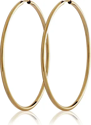 Produktbild von Paar 50mm Creolen 333 Gelbgold 8 Karat gold Ohrringe 2,0mm starke Goldohrrige