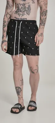 Produktbild von Urban Classics Badehose Embroidery Swim Shorts Leaf/Firered/Navy-L