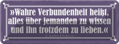 Image de vianmo Plaque en tôle 10x27 cm Wahre Verbundenheit heißt alles