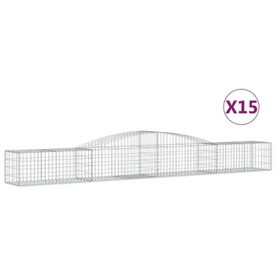 Produktbild von Gabionen mit Hochbogen 15 Stk. 400x50x40/60cm Verzinktes Eisen