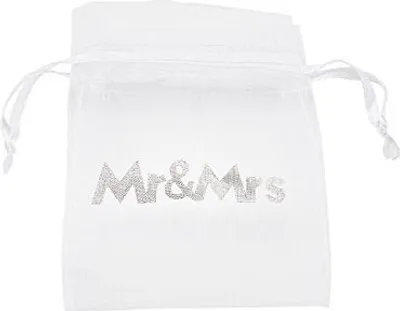 Produktbild von Organza-Säckchen Mr&Mrs 10x13cm 5St