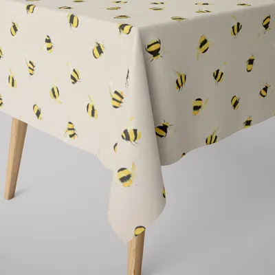 Produktbild von SCHÖNER LEBEN. Tischdecke STUDIO G Digitaldruck Bienen taupe Größe 130x260cm