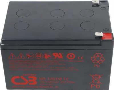 Zdjęcie produktu dla CSB HR1251W Akumulator ołowiowy 12 V, 4,25 A, Faston F2 12 V 51 W, 151 x 98 x 100 mm