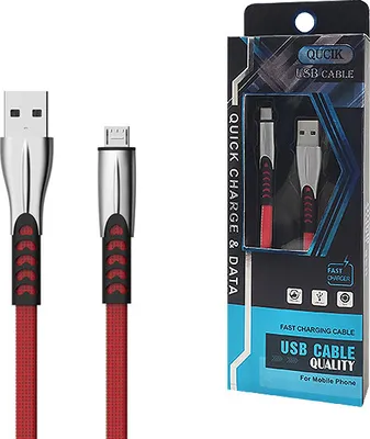Zdjęcie produktu dla Ecobox Kabel Usb Micro 2.4A Czerwony Quick Charger Qc 3.0 1M Bw02