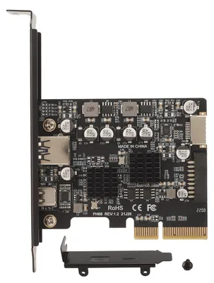 Image de Carte PCIe Type C, 10 Gbit/s, haute vitesse, broche plaquée or à l'avant, E Extension E PCIE USB3.2 pour ordinateurs de bureau