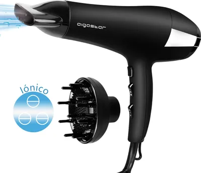 Immagine prodotto di Aigostar Monique 2400W Asciugacapelli Ion Diffusore 3 Temp, 2 Velocità Nero