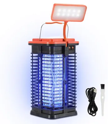 Obrázek produktu pro Ikodm Solární lapač hmyzu s UV LED, elektrický lapač hmyzu, lapač komárů, lampa proti komárům, lapač komárů, lapač much, lampa